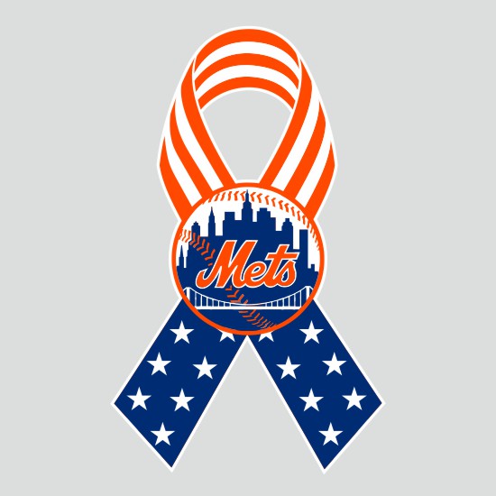 New York Mets Ribbon American Flag logo iron on paper